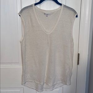 Community Linen White Tank